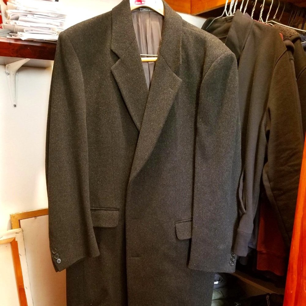 Metropolitan Men Gray Long Overcoat Medium